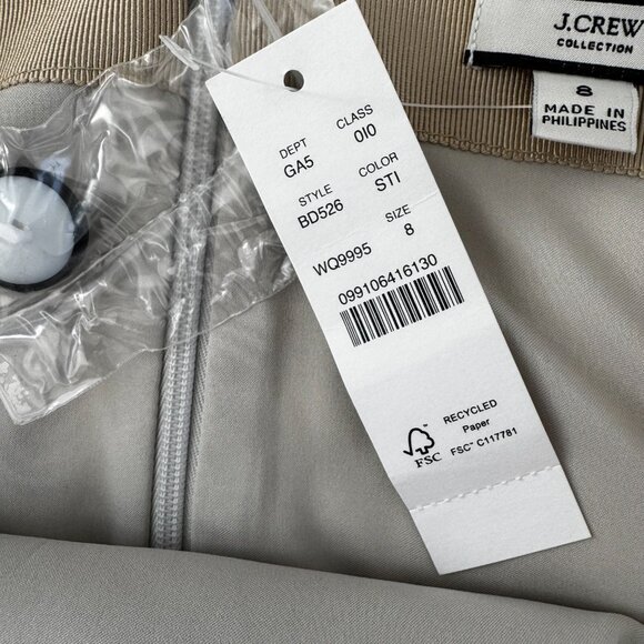 NWT J. Crew Collection Metallic Velvet Buttons Silver Mini Skirt - Size 8 - Picture 5 of 8